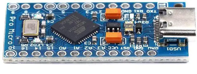 Alt view image 4 of 6 - Vszerda Type-C Pro Micro Atmega32U4 5V 16MHz Module Board Micro USB Pro Micro Development Board Micro Controller 3pcs