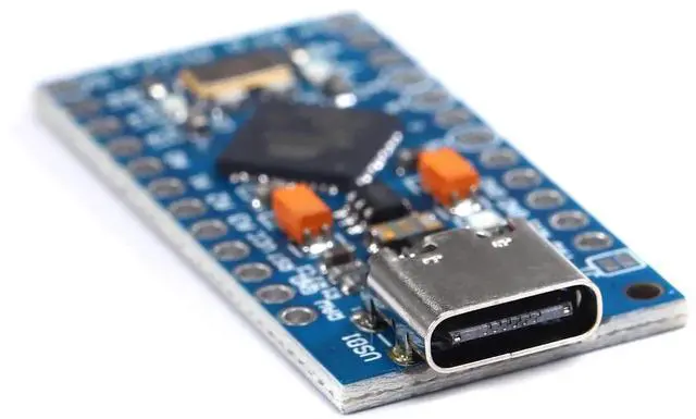 Alt view image 3 of 6 - Vszerda Type-C Pro Micro Atmega32U4 5V 16MHz Module Board Micro USB Pro Micro Development Board Micro Controller 3pcs
