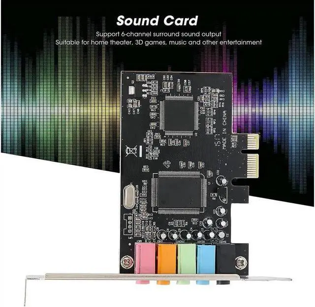 Alt view image 4 of 7 - Vszerda PCIe Sound Card, Sound Card 6 Channels Stereo Desktop Audio Signal Conversion Hardware with Driver CD for Windows 7/Vista/XP 32/64bit