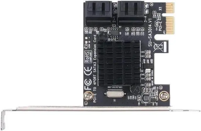 Alt view image 4 of 6 - Vszerda PCIE to SATA Card PCI-E Adapter PCI Express to SATA3.0 Expansion Card 4Port SATA III 6G for SSD HDD