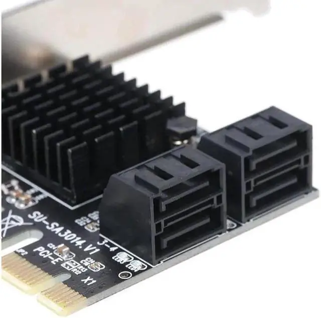 Alt view image 5 of 6 - Vszerda PCIE to SATA Card PCI-E Adapter PCI Express to SATA3.0 Expansion Card 4Port SATA III 6G for SSD HDD