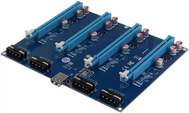 Alt view image 2 of 3 - Vszerda PCI-Express PCIe 1 to 4 PCI express 16X slots Riser Card PCI-E 1X to External 4 slot Adapter PCIe Port Multiplier for Mining