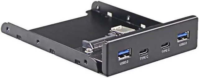 Alt view image 3 of 4 - Vszerda Dual 5Gb/s USB 3.1 Type-C & USB 3.0 Computer 3.5 inch Floppy Bay Front Panel 4 Ports USB Hub, USB3 19Pin to 2x USB 3.0 USB-C + 2x Type A Splitter Adapter