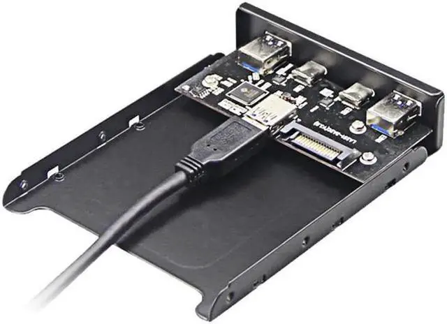 Alt view image 4 of 4 - Vszerda Dual 5Gb/s USB 3.1 Type-C & USB 3.0 Computer 3.5 inch Floppy Bay Front Panel 4 Ports USB Hub, USB3 19Pin to 2x USB 3.0 USB-C + 2x Type A Splitter Adapter