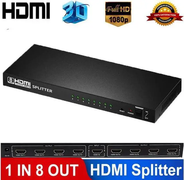 Main image of Vszerda 1x8 8 Ports HDMI Powered Splitter for Full HD 1080P ; 3D Support (One Input To Eight Outputs)