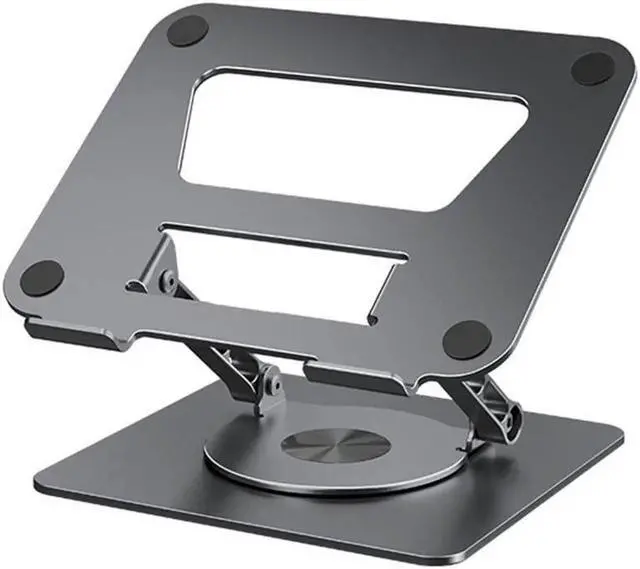 Main image of Vszerda Swivel Adjustable Laptop Stand, Aluminum Laptop Riser, Multi-Angle Height Adjustable Computer Stand Desktop Holder Compatible with Mac MacBook Pro Air, XPS, (10-17"),Gray