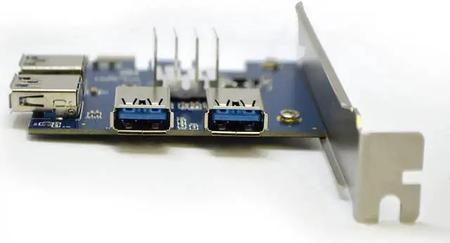 Alt view image 2 of 3 - Vszerda PCI-E 1x to 4 USB 3.0 Adapter Card For USB GPU Riser Cards Mining Rigs ETH Ethereum XMR Monero ZEC Zcash