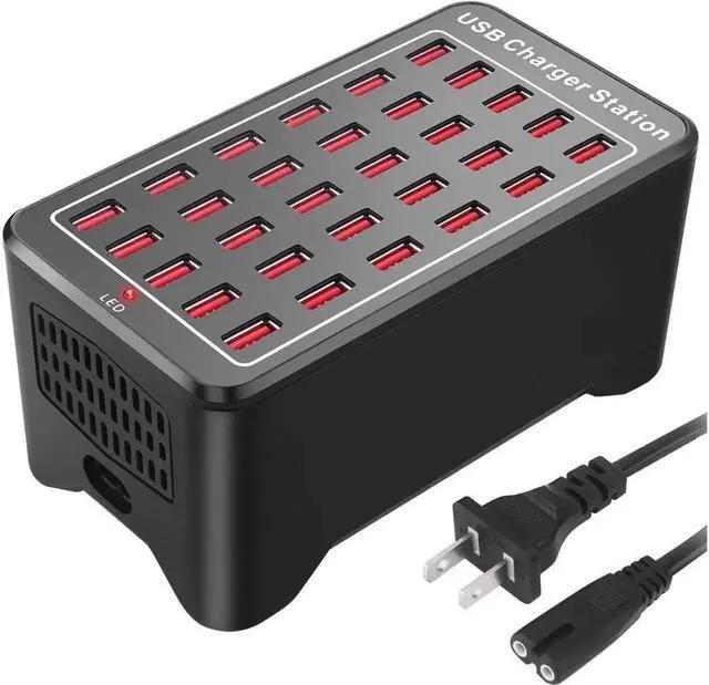 Main image of Vszerda 150w 30(30A) Port, USB Fast Charging Station,Travel Desktop USB Rapid Charger,Multi Ports Charging Station Organizer Compatible with Smartphones,Tables,and More Devices - Black