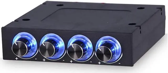 Main image of Vszerda 3.5 PC CPU HDD 4 Channel Fan Controller Speed Control Adjuster LED Cooling Front Panel
