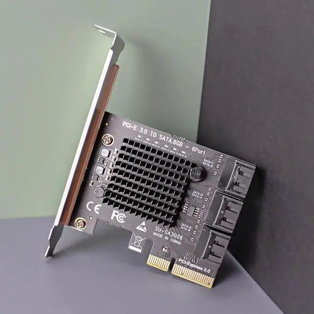 Alt view image 3 of 7 - Vszerda SA3026-C 6-Port PCIe X4 SATA Expansion Card with SATA and Power Cables, Compatible with Windows,Linux,Mac OS,NAS