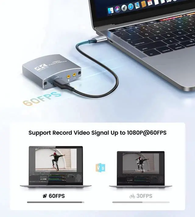 Alt view image 4 of 7 - Vszerda 4K HDMI Video Capture Card with Microphone HDMI Loop-Out, 1080P 60FPS Game Capture Card for Live Streaming, HDMI Capture Card Compatible with Nintendo Switch, PS5/4 PC, Xbox One