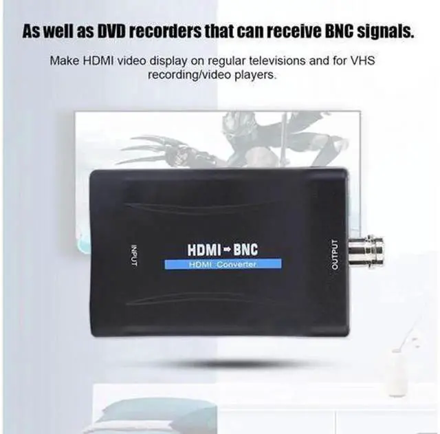Alt view image 3 of 7 - Vszerda HDMI to BNC Converter Video Adapter, with 3.5mm Audio Output, 480i 576i Resolution, Support NTSC/PAL Format for Full HD DVD/VHS/Video Player