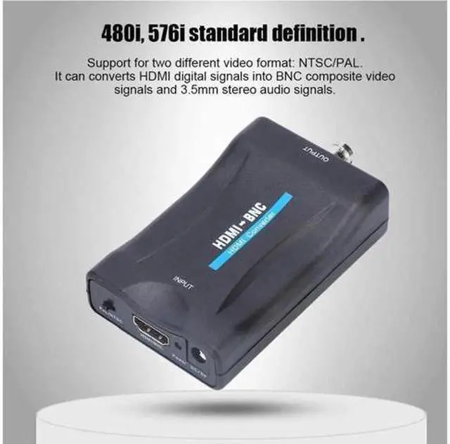 Alt view image 6 of 7 - Vszerda HDMI to BNC Converter Video Adapter, with 3.5mm Audio Output, 480i 576i Resolution, Support NTSC/PAL Format for Full HD DVD/VHS/Video Player