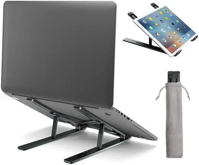 Alt view image 3 of 5 - Vszerda Laptop Stand Aluminum Alloy Adjustable Portable Foldable Laptop Riser for MacBook Air Pro/ /Fits 10-15.6 inch Laptops