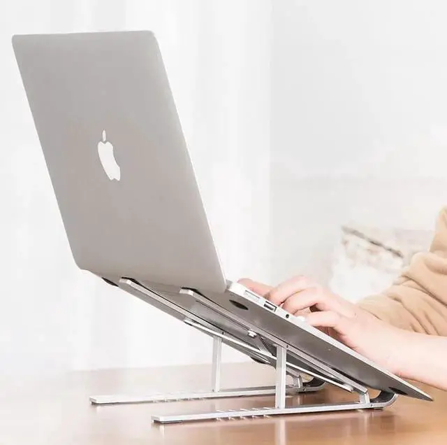 Alt view image 4 of 5 - Vszerda Laptop Stand Aluminum Alloy Adjustable Portable Foldable Laptop Riser for MacBook Air Pro/ /Fits 10-15.6 inch Laptops