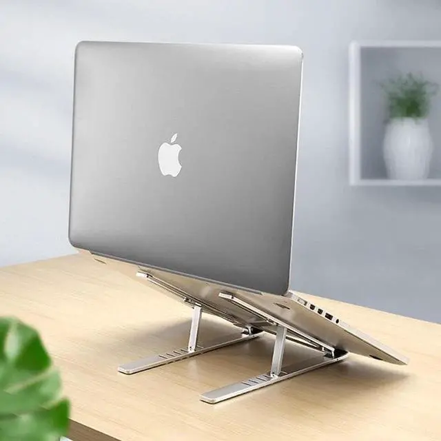 Alt view image 5 of 5 - Vszerda Laptop Stand Aluminum Alloy Adjustable Portable Foldable Laptop Riser for MacBook Air Pro/ /Fits 10-15.6 inch Laptops