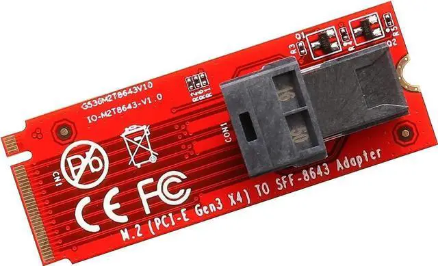 Alt view image 6 of 7 - Vszerda M.2 Mini-SAS HD to U.2 Cable (SFF-8643 to SFF-8639) Connector for U.2 PCIe-NVMe SSD U2 U.2 Kit Cable Included SI-ADA40121