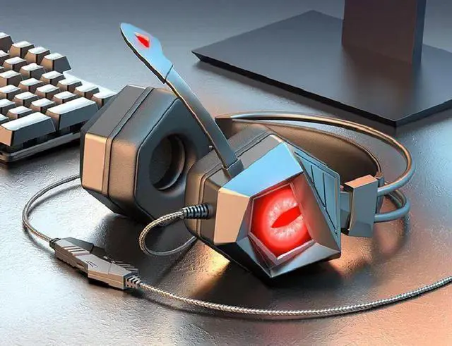 Alt view image 5 of 5 - Vszerda Aomoproing Gemdeck Wired Headphones Cat Ear Cool Bluetooth Foldable Headphones Gift Red