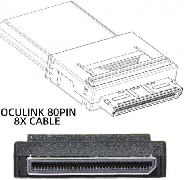 Alt view image 5 of 7 - Vszerda OCuLink PCIe PCI-Express SFF-8611 8x 8-Lane to Dual SFF-8643 HD 4x SSD Data Active Cable 50cm