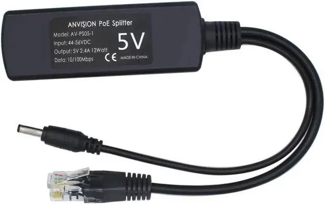 Alt view image 4 of 5 - Vszerda 4-Pack 5V PoE Splitter, 48V to 5V 2.4A Adapter, Plug 3.5mm x 1.35mm, 5.5mm x 2.1mm Connector, IEEE 802.3af Compliant, for IP Camera and More