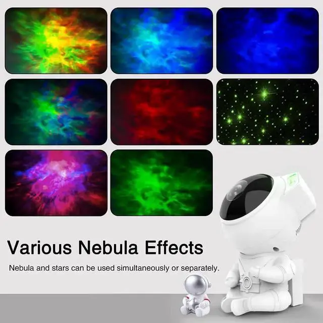 Alt view image 3 of 7 - Vszerda Gemdeck Star Projector Astronaut Lamp with Mini Astronaut and Remote for Gaming Room,Kid Adults Bedroom