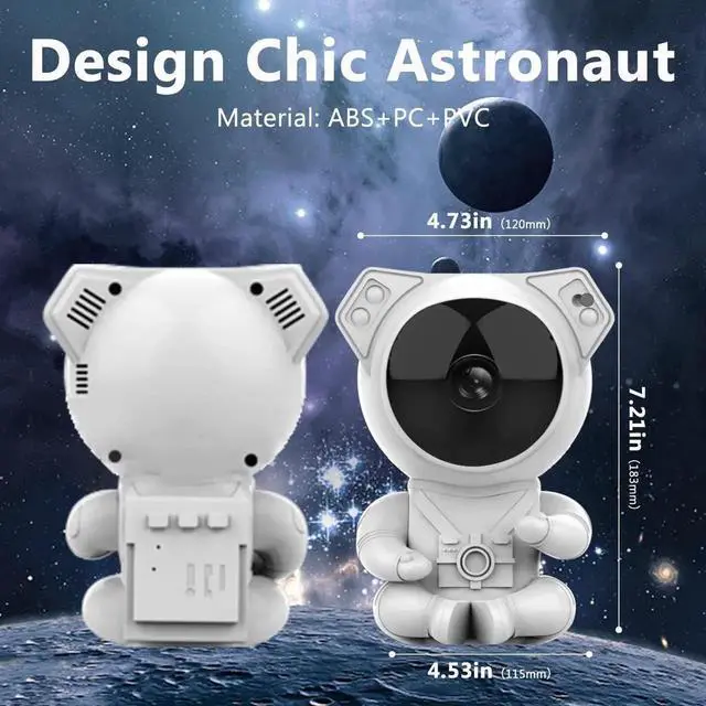Alt view image 4 of 7 - Vszerda Gemdeck Star Projector Astronaut Lamp with Mini Astronaut and Remote for Gaming Room,Kid Adults Bedroom