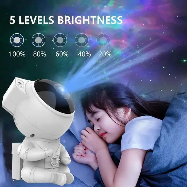 Alt view image 7 of 7 - Vszerda Gemdeck Star Projector Astronaut Lamp with Mini Astronaut and Remote for Gaming Room,Kid Adults Bedroom