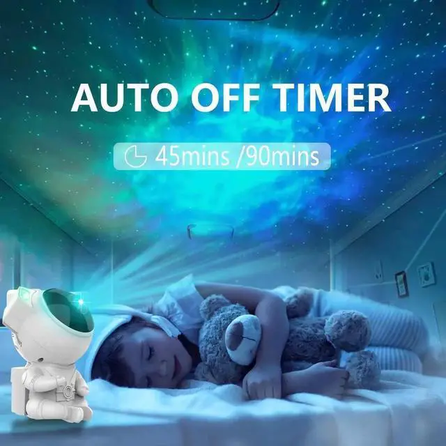 Alt view image 2 of 7 - Vszerda Gemdeck Star Projector Astronaut Lamp with Mini Astronaut and Remote for Gaming Room,Kid Adults Bedroom