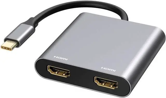 Main image of Vszerda 4 in 1 Hub Type C to Dual HDMI-Compatible USB Hub 3.0 Port, USB C to Dual HDMI-Compatible Adapter 4K Compatible with MAC OS, Windows, Android, Linux