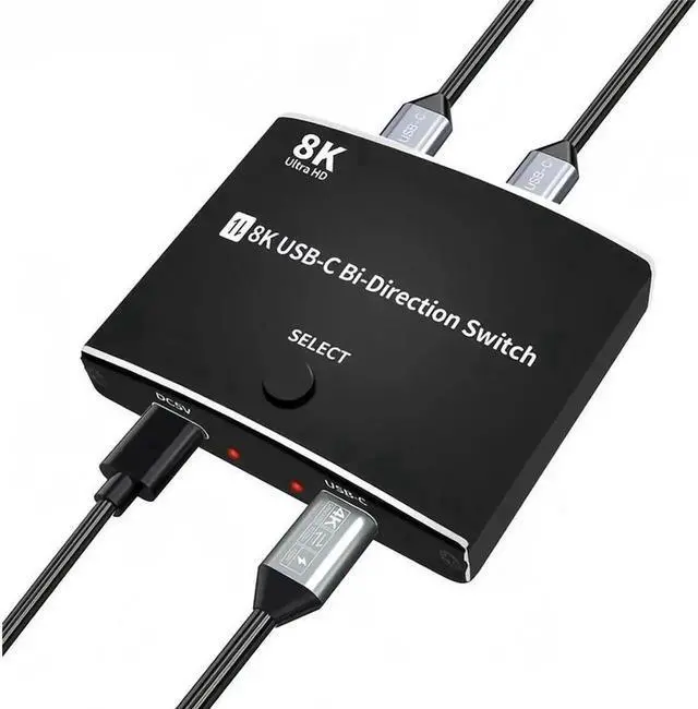 Main image of Vszerda USBC KVM Switch 2 in 1 Out 1 in 2 Out 8K60HZ Bidirectional Interconvertible Compatible Computer Host Laptop Mac Cell Phone External TYPEC Monitor TV Projector Selector Switch Box