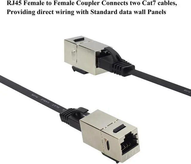 Alt view image 6 of 7 - Vszerda CAT7 Ethernet Panel Coupler RJ45 Keystone Female Coupler Shielded High-Speed Ethernet Wiring Board Connection,for Computers,Monitor Compatible with CAT7/Cat6/Cat5 Plug-in Cables.(10Pack/CAT7)