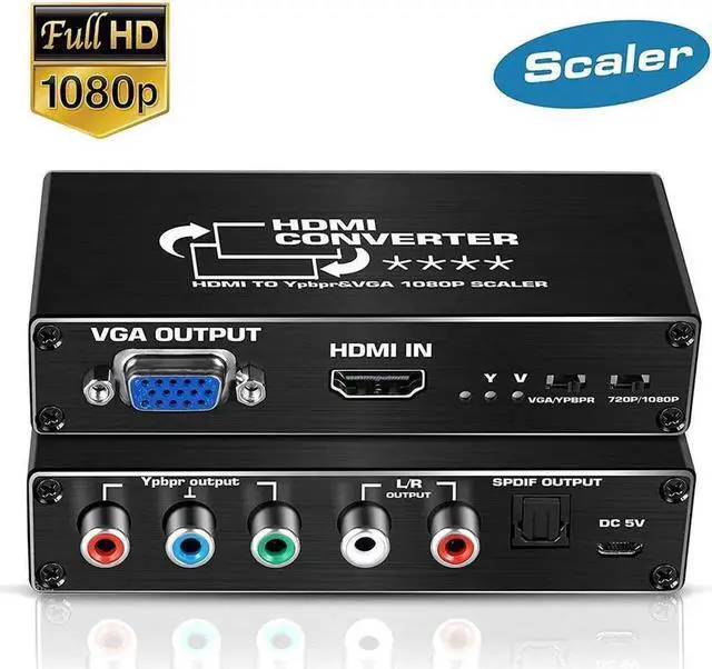 Main image of Vszerda HDMI to Component Converter 1080P HDMI to YPbPr/VGA, HDMI to RGB Converter, HDMI in Component Out Converter with SPDIF Output for MacBook TV Blu-Ray DVD PS4 DVD, PSP, Xbox 360