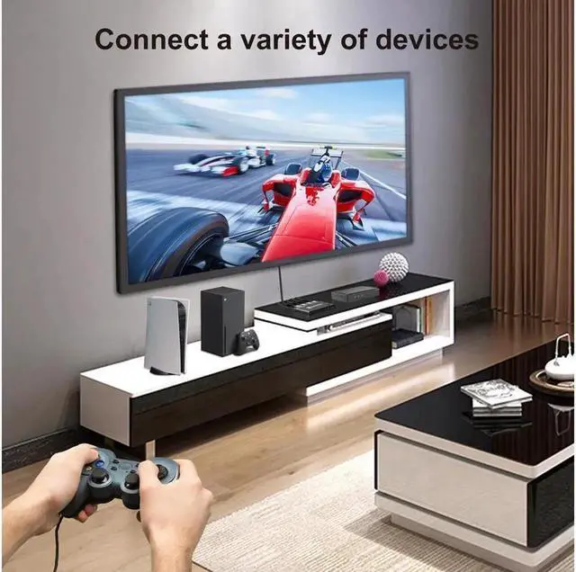 Alt view image 5 of 7 - Vszerda 8K HDMI HDMI Switcher with IR Remote Aluminum Directional HDMI Switcher Splitter 3 Input 1 Output, 3 x 1, Support 8k 4K 3D 1080P for Xbox PS4 Roku HDTV Fire Stick Blu Ray