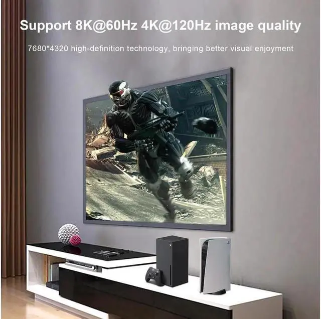 Alt view image 5 of 7 - Vszerda HDMI Switch 8K HDMI Splitter Aluminum Directional HDMI Switcher Splitter 3 input 1 Output, 3 x 1 with Remote Control Support 8k 4K 3D 1080P for Xbox PS4 Roku HDTV Fire Stick Blu Ray