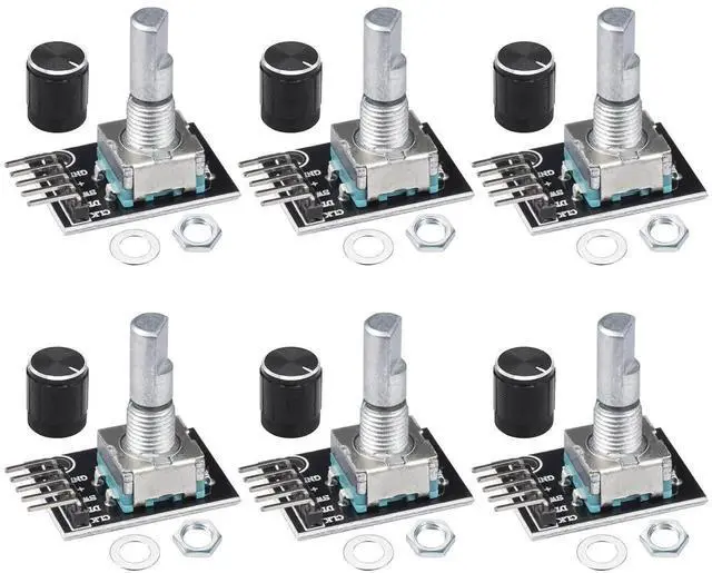 Main image of Vszerda KY-040 Rotary Encoder Module 360 Degree Switch Encoders with Knob Cap Brick Sensor Modules (Pack of 6pcs)