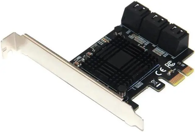 Main image of Vszerda Chi a Mining PCIe Gen3 X1 to 6 Port 6G SATA III 3.0 Controller Non Raid Expansion Card w/ Low Profile Bracket SATA PCI-E Adapter