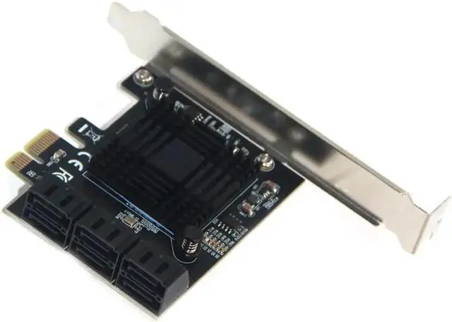 Alt view image 4 of 6 - Vszerda Chi a Mining PCIe Gen3 X1 to 6 Port 6G SATA III 3.0 Controller Non Raid Expansion Card w/ Low Profile Bracket SATA PCI-E Adapter
