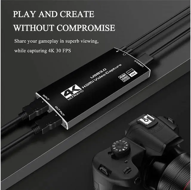 Alt view image 4 of 7 - Vszerda Upgraded 1080P 60fps 4K@60hz HDMI Video Capture Device Video Capture Card Dongle HDMI-compatible to USB 3.0 Support HDR, EDID, HDCP2.2 for Game Record Live Streaming Broadcast