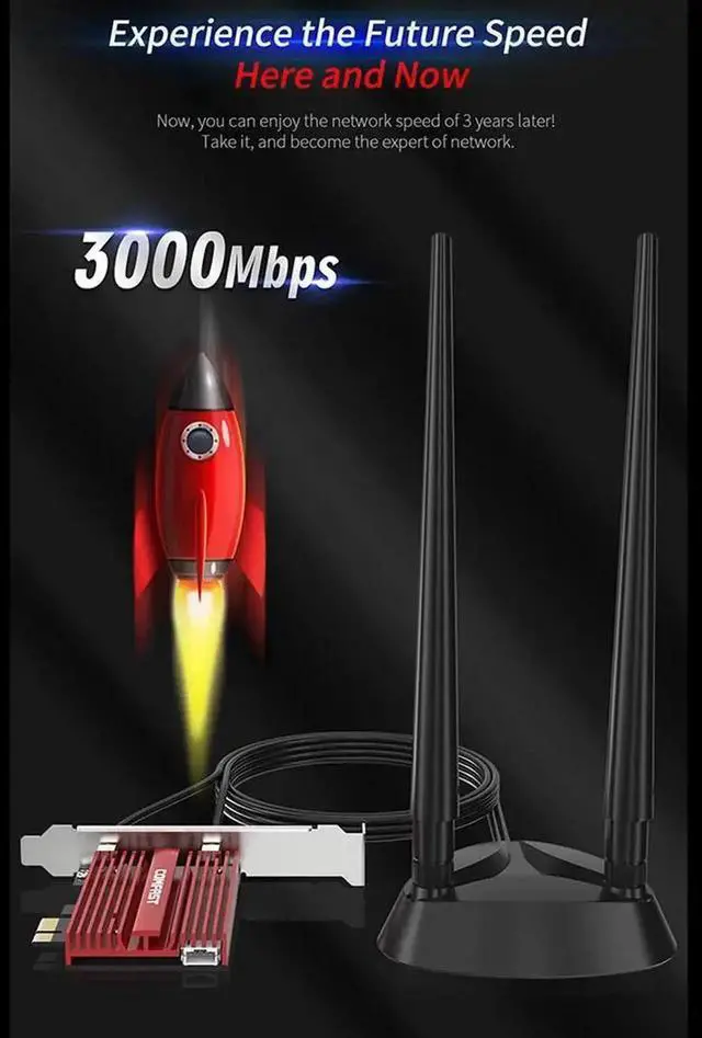 Alt view image 7 of 7 - Vszerda Dual band 3000Mbps Wifi 6 AX200NGW PCI-E 1X Wireless Adapter 2.4G/5Ghz 802.11ac/ax Bluetooth 5.0 For Win10 AX200 WiFi Network Card