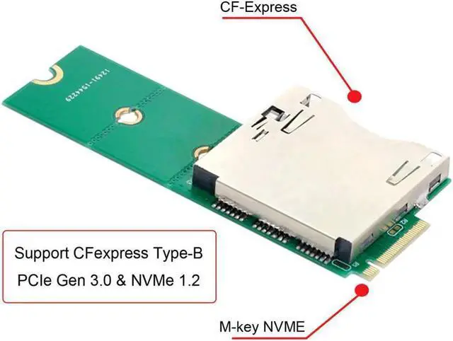 Alt view image 2 of 5 - Vszerda NGFF NVMe M.2 Mainboard to CF Express Extension Adapter M2 M-key for CFE Type-B Support R5 Z6 Z7 Memory Card