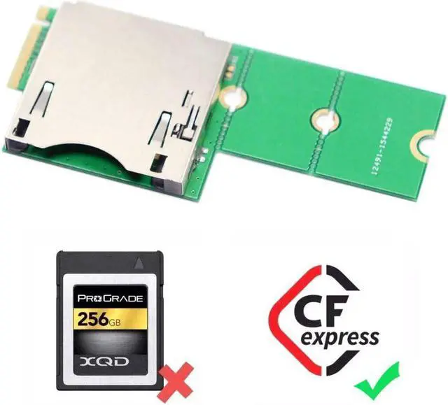 Alt view image 3 of 5 - Vszerda NGFF NVMe M.2 Mainboard to CF Express Extension Adapter M2 M-key for CFE Type-B Support R5 Z6 Z7 Memory Card