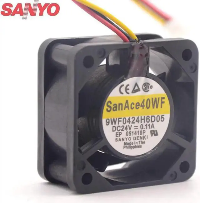 Alt view image 4 of 4 - Vszerda For Sanyo 9WF0424H6D05 4020 DC 24V 0.11A 3-P axial cooling fan waterproof