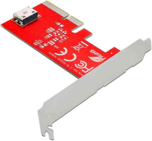 Alt view image 2 of 5 - Vszerda Xiawi PCI-E 3.0 Express 4.0 x4 to Oculink Internal SFF-8612 SFF-8611 Host Adapter for PCIe SSD with Bracket