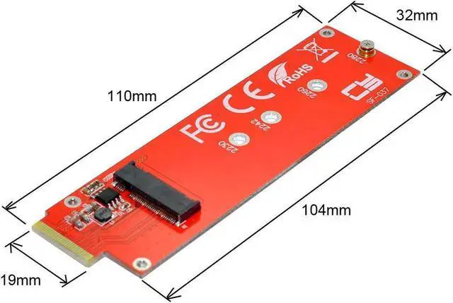 Alt view image 5 of 5 - Vszerda M-key 4X NVMe NGFF Host Adapter to Ruler 1U GEN-Z EDSFF Short SSD E1.S Carrier Adapter