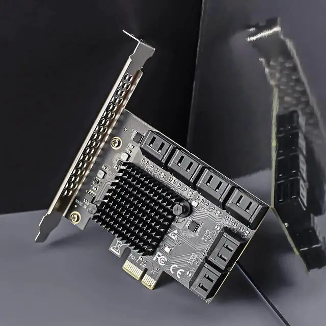 Alt view image 2 of 7 - Vszerda SA3112-C 12-Port PCIe X1 SATA Expansion Card with SATA and Power Cables, Compatible with Windows,Linux,Mac OS,NAS