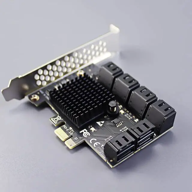 Alt view image 5 of 7 - Vszerda SA3112-C 12-Port PCIe X1 SATA Expansion Card with SATA and Power Cables, Compatible with Windows,Linux,Mac OS,NAS