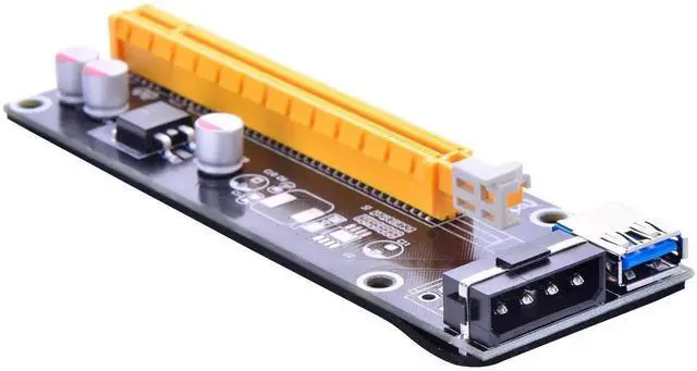Alt view image 2 of 5 - Vszerda PCI Express 16x to 1x Powered Riser Adapter Card w/60cm USB 3.0 Extension Cable and 4-Pin MOLEX to SATA Power Cable-GPU Riser Extender Cable-Ethereum Mining ETH (6 Pack)