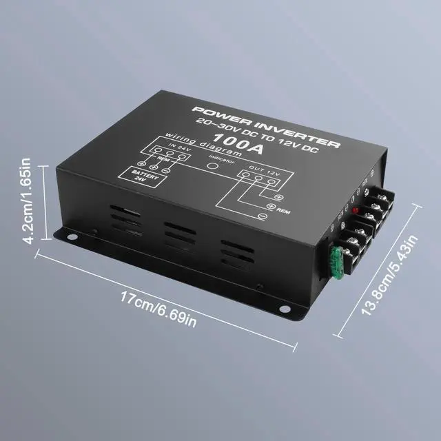 Alt view image 3 of 7 - Vszerda DC 24V to 12V Step-Down Voltage Converter - 100A, 1200W DC Buck Module Adapter - Car Truck Vehicle Power Supply - 1 Pcs