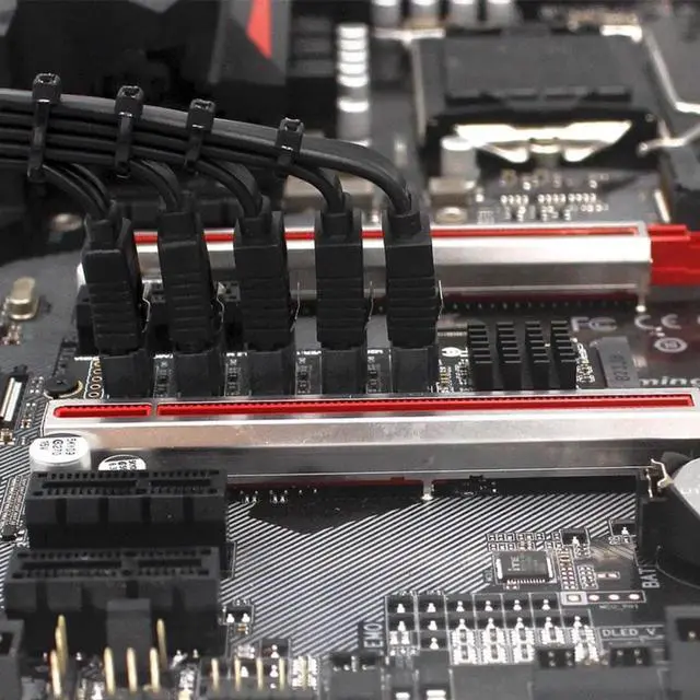 Alt view image 3 of 3 - Vszerda Converter Hard Drive Extension Card JMB585 2280 6Gbps 5 Ports Adapter NGFF NVME M-Key PCI Express to SATA 3.0