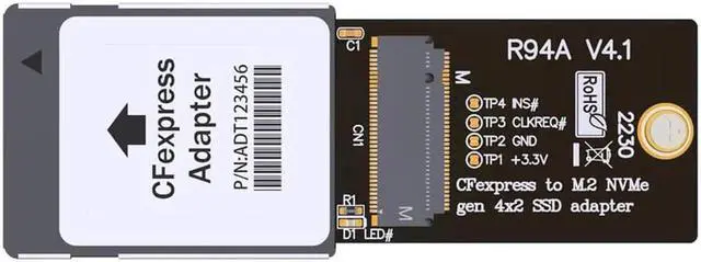 Alt view image 2 of 3 - Vszerda CF-Express Type-B to NVMe 2230 M.2 M-Key CH SN530 SSD Adapter CFE for XBOX Series X&S PCIe4.0 Expansion Memory Card